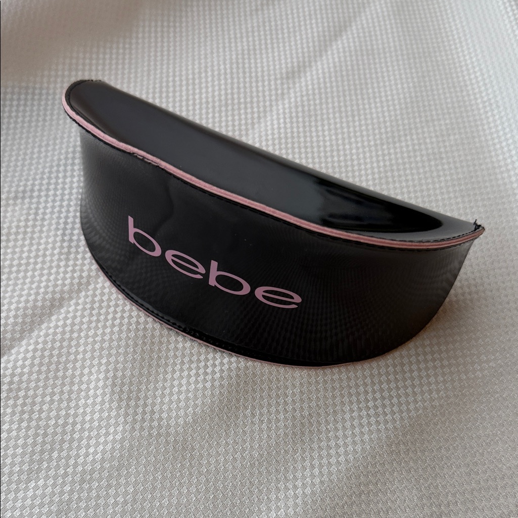 Bebe Black With Pink Trim Soft Eye Glasses Case